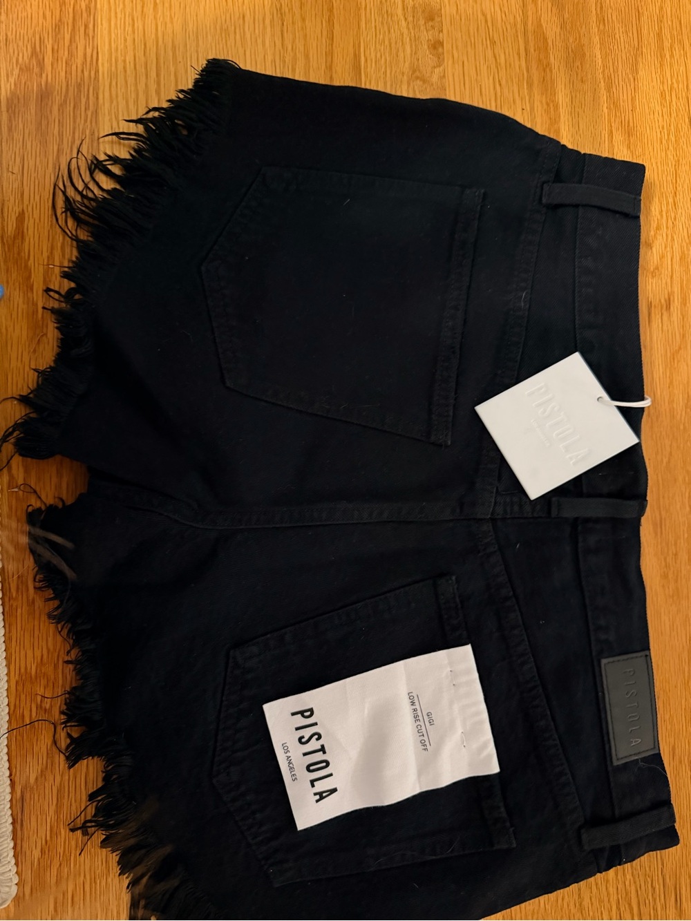 Pistola Black Frayed Hem Jeans Shorts